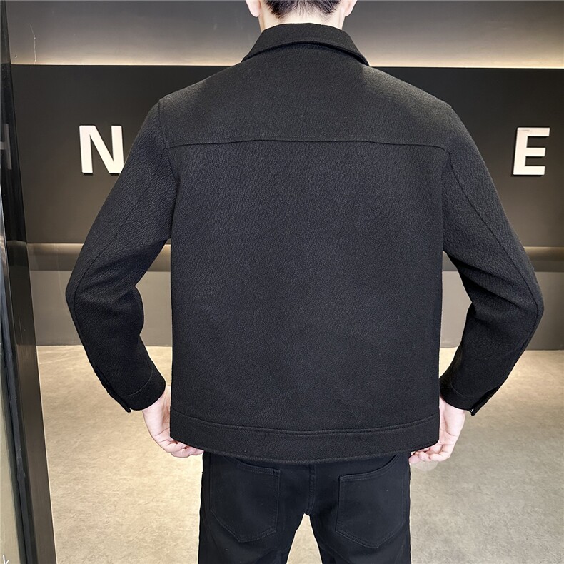 男士夹克外套秋季新款潮流翻领毛呢短款夹克外套潮,男装夹克,电商A239