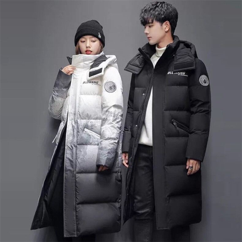 情侣羽绒服女款高端女冬装韩系中长款新款90鸭绒高级感外套，女装羽绒服，灵动羽绒服工厂