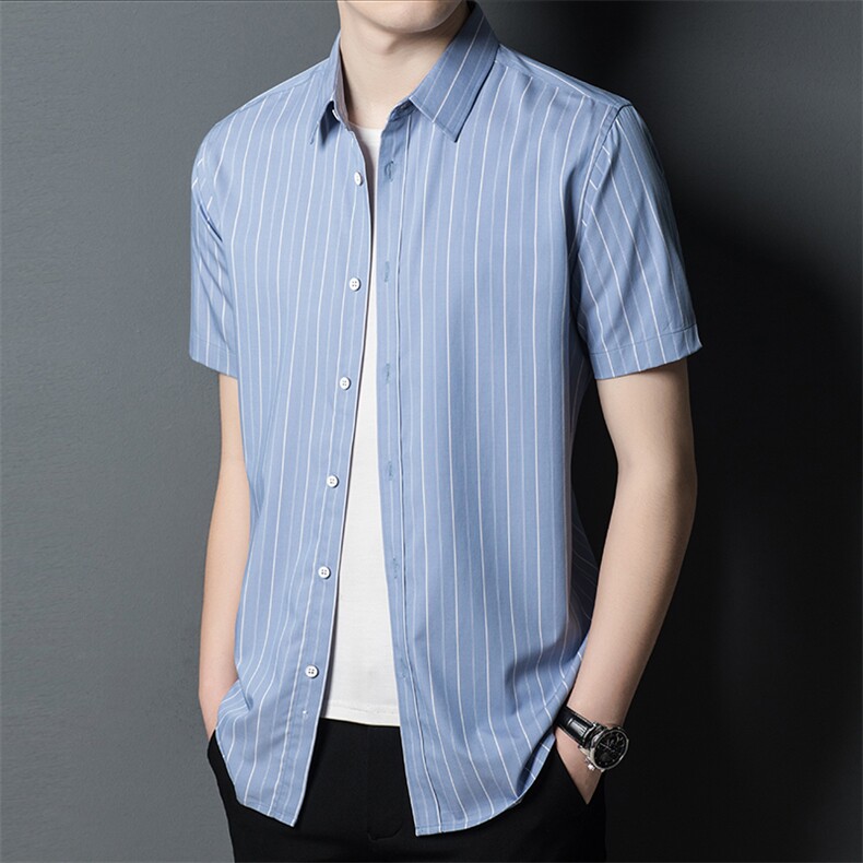 AFpd2108钱塘2020-3夏季新款男士时尚休闲条纹衬衫高品质P57,男装衬衫,钱塘207-3