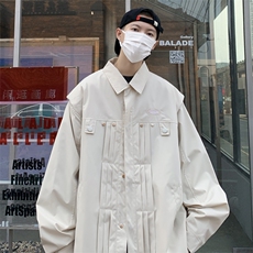 A875-P70秋季chic高级感小众薄款夹克男设计感宽松复古翻领外套，男装夹克，星座512-6