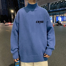 半高领毛衣男士大码针织衫男毛线衣男M18248-P45加绒款-P65，男装针织衫/毛衣，电商A040