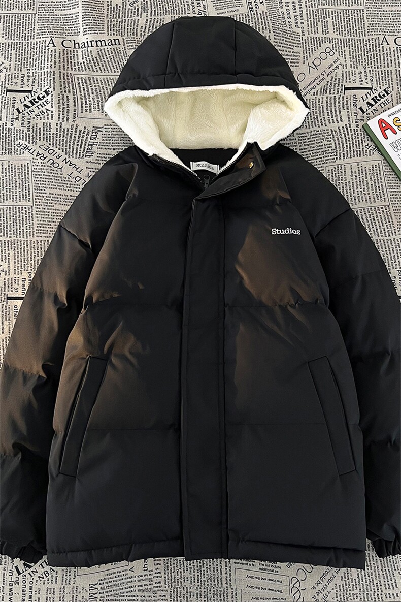 MY6139/P110冬季连帽宽松刺绣摇粒绒棉衣男大码面包服棉袄外套男,男装棉衣,电商A141