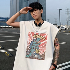 ！2025夏季新款男士麂皮绒背心情侣无袖T恤上衣TLBX20特P18，男装背心/马甲，电商B220