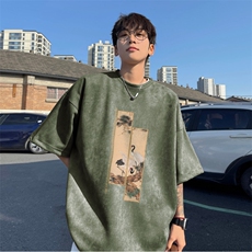 麂皮绒夏季新款抖音得物品质潮印花T恤djp309-特批23控39，男装T恤，星座605(原A050)