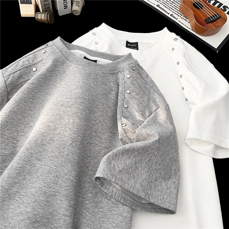 高质量垫肩T恤男士短袖韩版潮流宽松2025夏季ins体恤ST660-P47，男装T恤，星座412-3