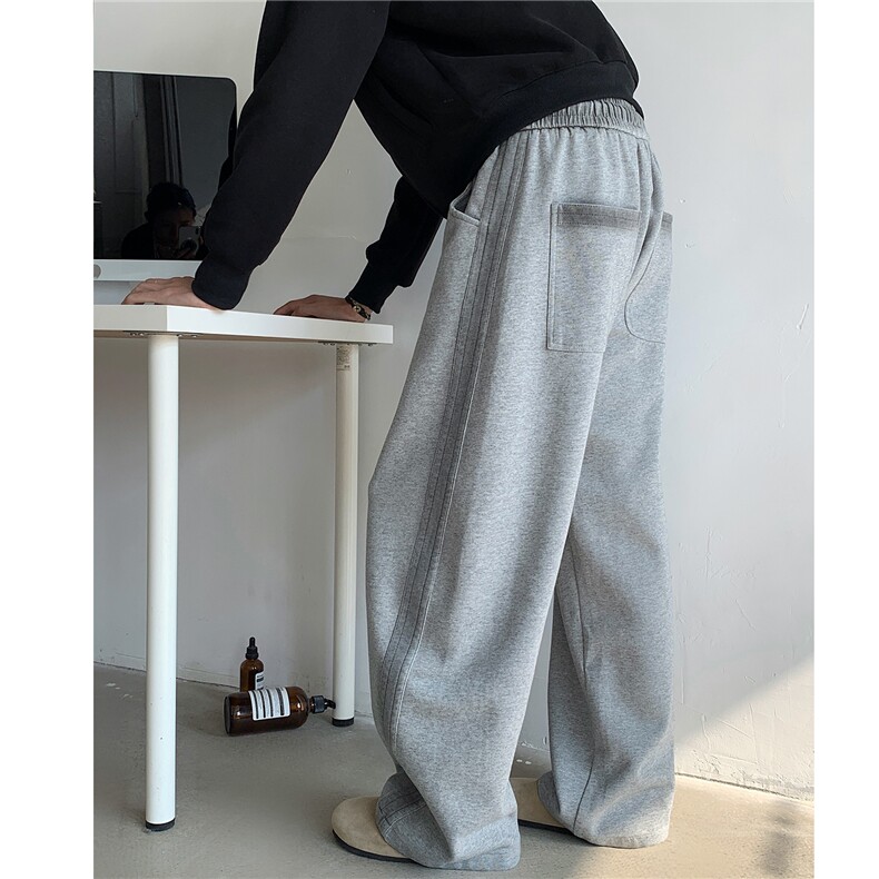 冬装重磅加绒扎染立体侧织带香蕉裤休闲弯刀裤宽松男KH125P68，男装休闲裤，电商A341