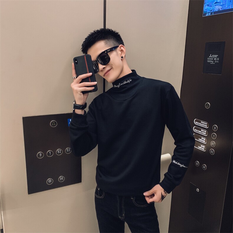 2020社会风春秋纯色领口刺绣打底衫卫衣B297-D02-P65控88,男装卫衣,电商B297