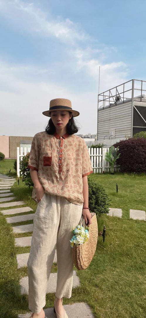 纯苎连衣裙小衫裤子裙子衬衣 时尚风 风淑女风休闲风，女装连衣裙，川哲