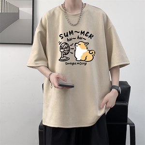 麂皮绒短袖t恤男大码半袖男 JD82420-P25图片