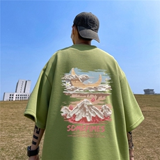 华夫格短袖直播高品质重磅220克水彩云印花HT3117-P20，男装T恤，星座508（原C305）