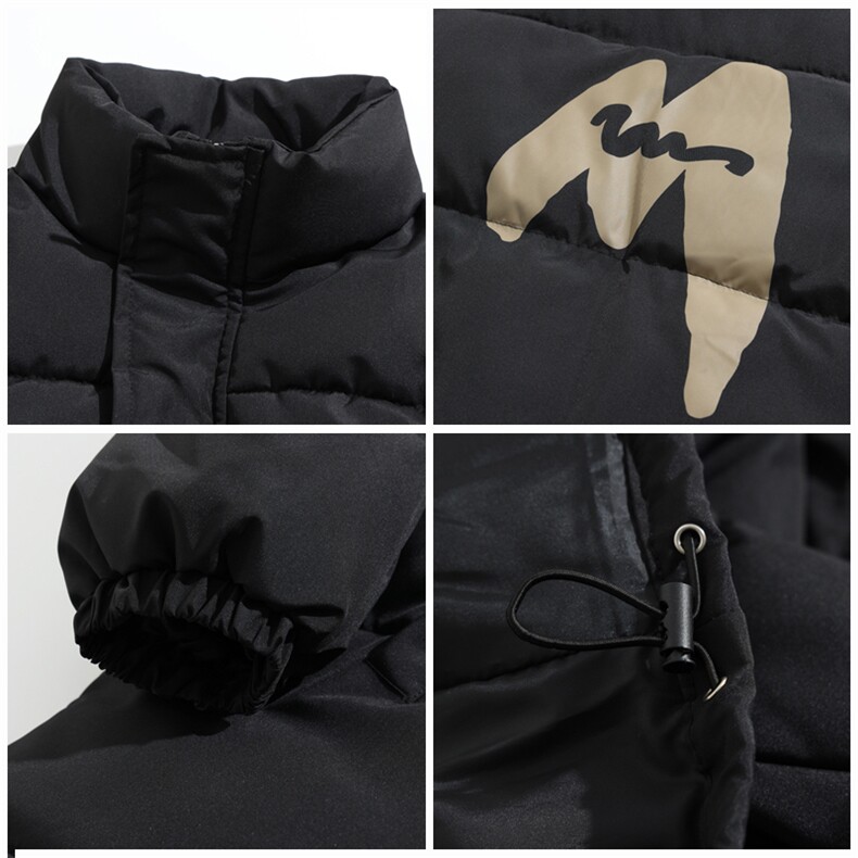 情侣棉衣新款立领面包服M字母棉服棉袄外套3352-P65控98量大有差,男装棉衣,星座207