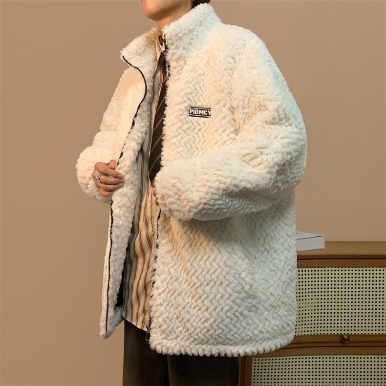 冬季新款时尚百搭棒球羊羔毛绒棉服外套加厚颗粒外套MY0112-P83,男装棉衣,星座308B-1