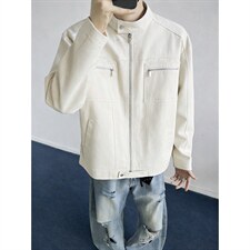 26春装高品质老钱风立领夹克外套男女美式潮牌拉链工装风宽松上衣，男装夹克，电商A486