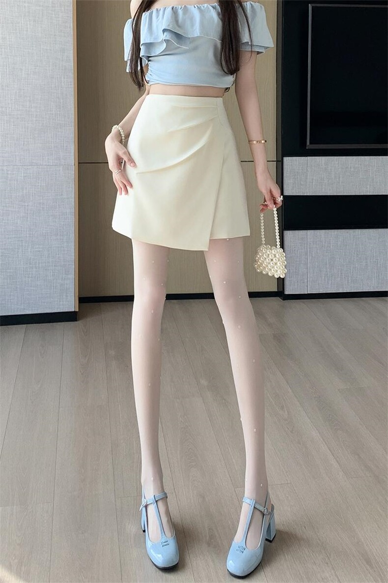 半身裙女2024夏季新款新中式风百褶裙A字短裙复古遮肚遮胯半裙,女装半身裙,梦白服饰厂
