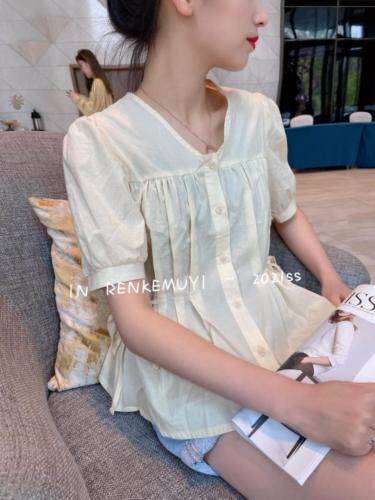 现货夏季抽绳小衫爆，女装，人可·木易