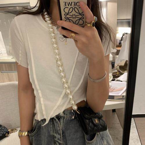 7968三色不规则短t，女装，XTZ style