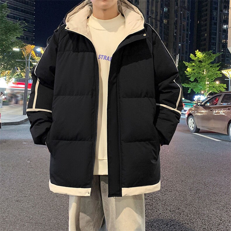 现货抖音得物品质拼接撞色三防加厚羽绒棉衣外套连帽棉服LL3096,男装棉衣,电商A486
