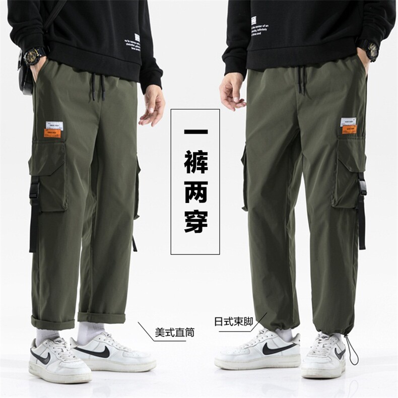 2021秋冬新款日系宽松九分裤男百搭运动休闲裤子A438,男装休闲裤,电商A438