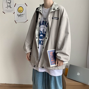 现货新款外套男双面穿宽松夹克潮流男装韩版百搭帅气上衣BK46-p60图片
