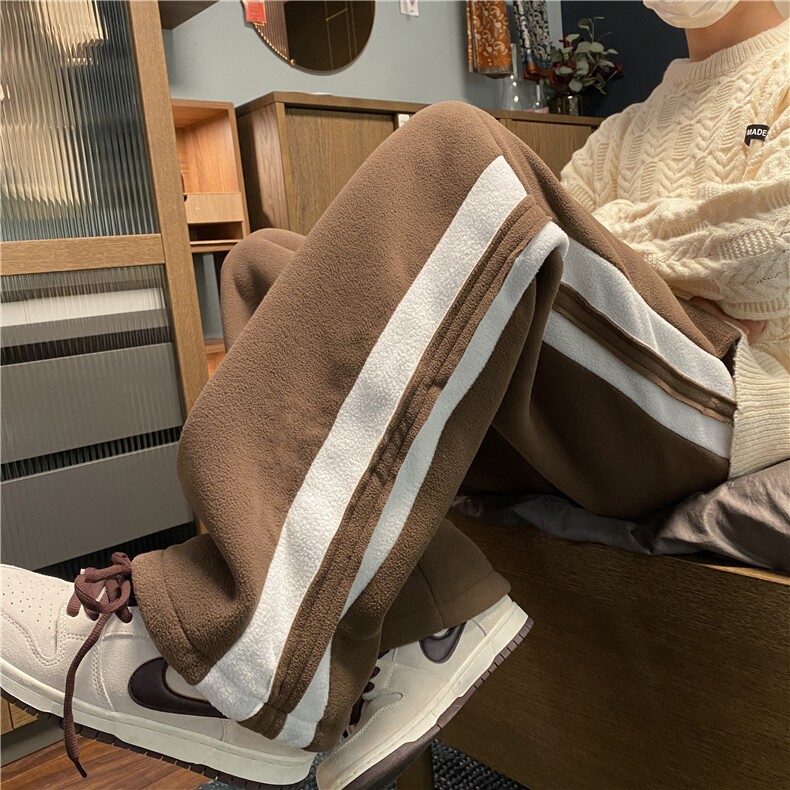 摇粒绒裤子男冬季加绒加厚卫裤宽松ins休闲裤B315-K5445-P65控78,男装休闲裤,电商B315