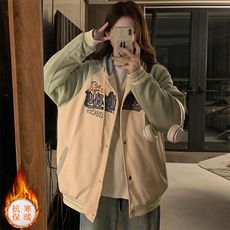 小熊学院风棒球服外套少女冬装2025新款学生宽松加厚棉衣C473-100，男装棉衣，星座911-2(原星座613-2）
