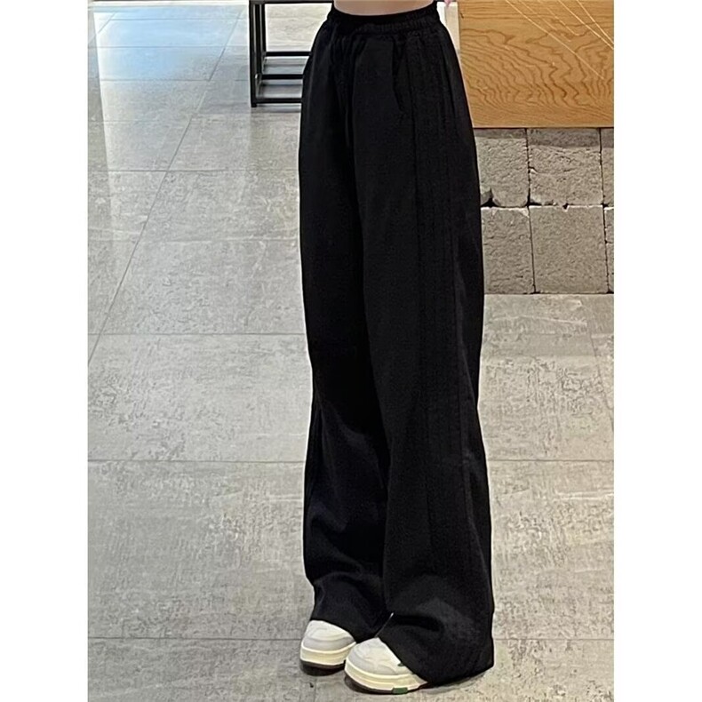 抽绳条纹休闲裤男女秋显瘦工装裤宽松阔腿裤长裤MKX27P37,男装工装外套,星座1013-5