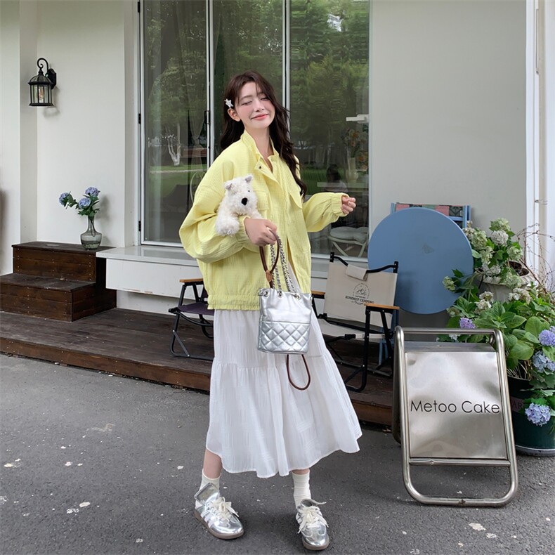 【档口现货】2024女装秋装新款黄色风衣短外套266-p125-k178,女装短外套,多米2-075