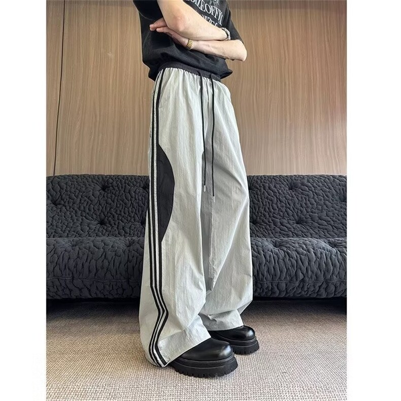 网络图现货！！户外速干登山裤 拼接条纹宽松直筒休闲裤R1623-P55图片