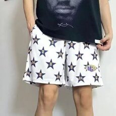 美式运动篮球裤不过膝四分男短裤宽松速干复古透气轻薄训练裤，男装牛仔裤，星座506A