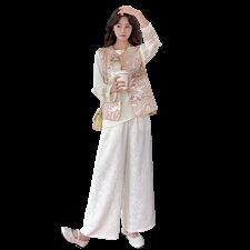 双面穿马甲十衬衣十阔腿裤三件套套裤2C267-117-P245-K365，女装套装/套裙，茵姿媚