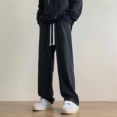 港风重工绣花华棉拖地裤宽松休闲长裤男K23313-P55，男装休闲裤，星座717