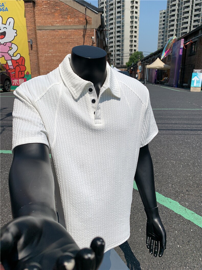 XZ809A/PLL02/P35/控48肌理感拼接POLO衫T恤,男装T恤,星座809A(原222-1)