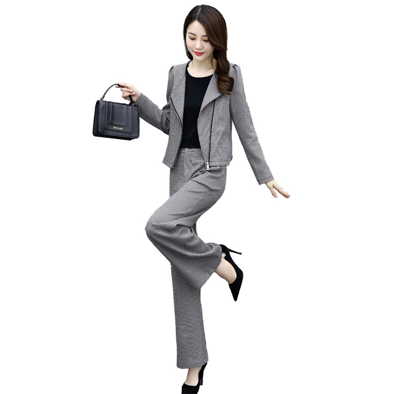 2025春装新款时尚女装中年妈妈阔腿裤两件套洋气减龄职业西装套装,女装套装/套裙,关键词