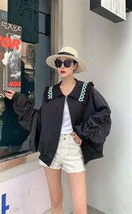 休闲时尚针织海军领后背刺绣重工艺外套好买，特图片