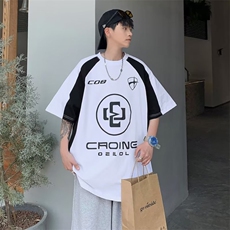 拉链款圆领宽松型甜酷潮流新款气质纯色T恤T122P30，男装T恤，星座1116-2