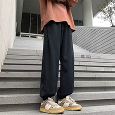 黑色垂感休闲裤男春秋潮牌高街裤子潮流百搭拖地直筒长裤K028，男装休闲裤，星座1116A-1（原606A）