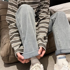牛仔裤男秋季潮大码休闲裤子高街N751P48图片