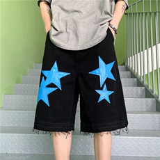 美式星星水洗牛仔五分裤男女夏季新款D3120P45，男装牛仔裤，星座1116-2