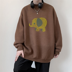 半高领毛衣男大码胖子针织衫毛线衣 M18441-P45 加绒款-P65图片