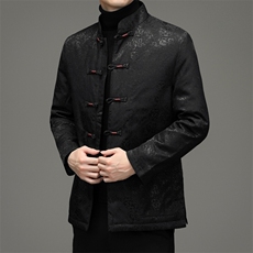 风冬季立领长袖休闲纯色节日喜庆男士唐装羽绒服SF9916-P195，男装羽绒服，星座1105-3