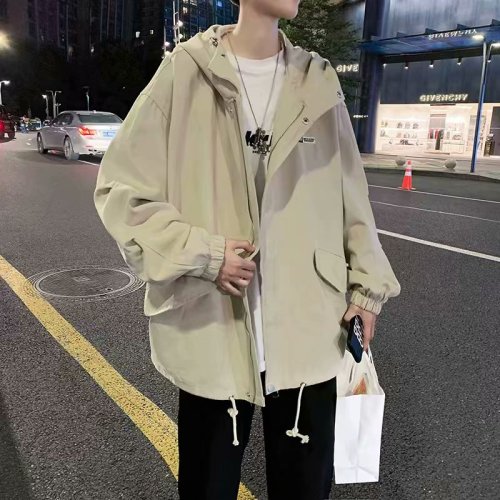 连帽外套男ins港风潮流学生宽松痞帅气工装夹克男风衣SY020-P65,男装夹克,星座1008-1