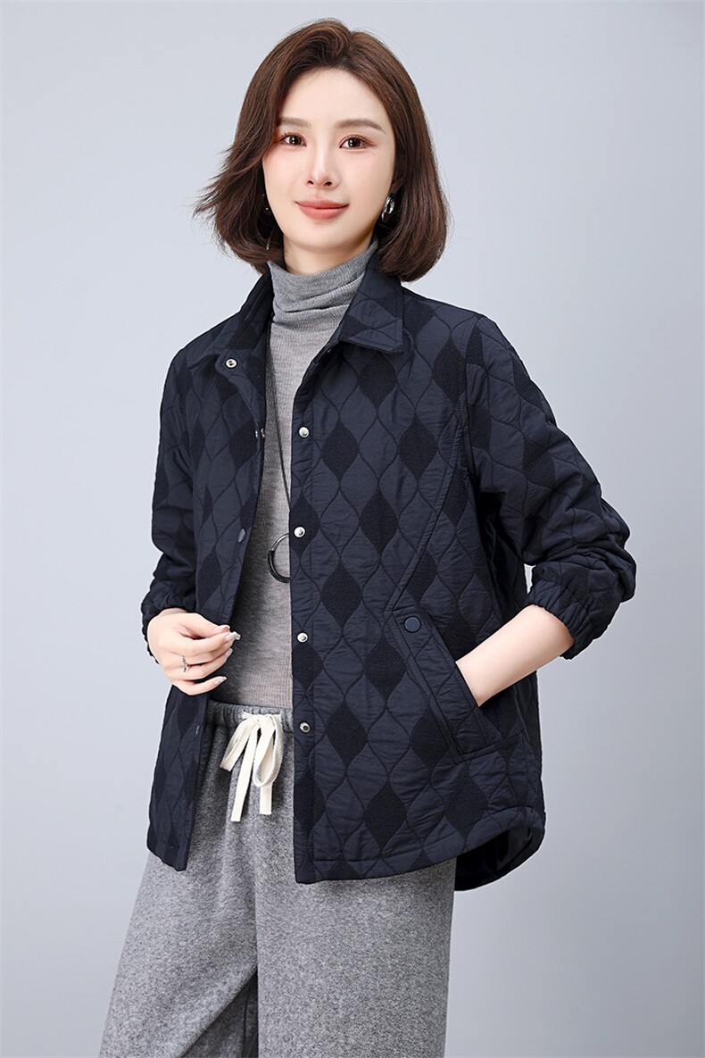 2025年秋季新款时尚休闲翻领短款小外套女,女装短外套,雪樱依海