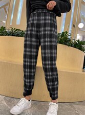【现货】格子加绒哈伦裤，其它，淳·清衣社