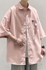 2025夏季新款港风大皂大码链子挂坠短袖衬衫M-5XHC22275-特P25，男装衬衫，电商A022