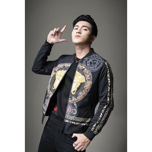 2021 秋款3D经典印花欧板备注棒球领夹克衫 5501-1图片