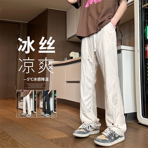 2024 夏季新款 内景大码美式微喇冰丝裤M-5X HK24613-特P35图片