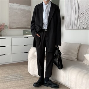 2026新中长款毛呢风衣西服两件套装/TZ01P155可单卖风衣95裤55，男装西服，电商D325