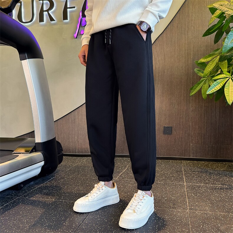 社会小伙秋冬季纯色束脚卫裤男直筒潮牌休闲裤C208-645-P60控89.9,男装休闲裤,电商C208