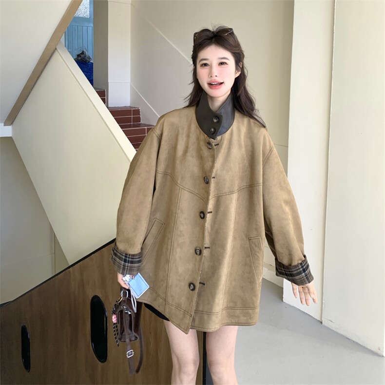 现货2026年新品拼接麂皮外套0757P185K288,女装短外套,2C201