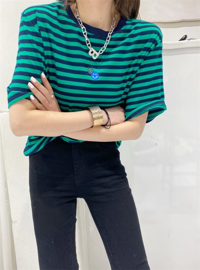 条纹简单t，女装，23